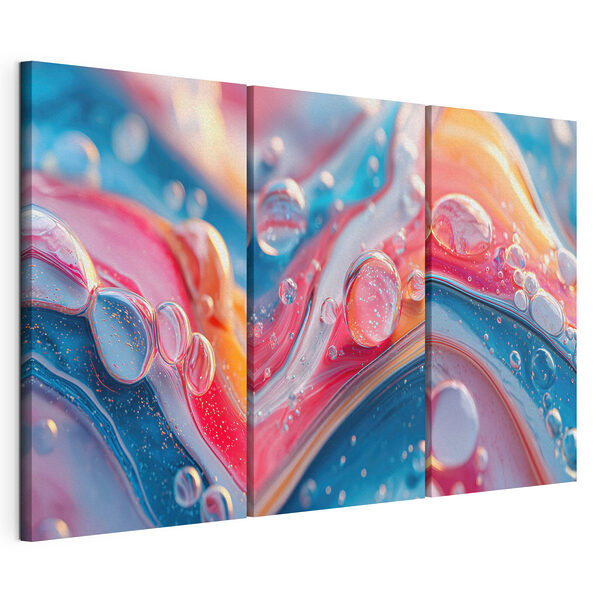 Modulaire canvasprint Vloeistofpatronen met levendige bubbels