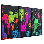 Modulaire canvasprint Levendige straatkunst in neonkleuren