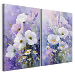 Modulaire canvasprint Zachte bloemblaadjes in zachte kleuren
