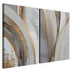 Modulaire canvasprint Kunstzinnige rondingen in neutrale tinten