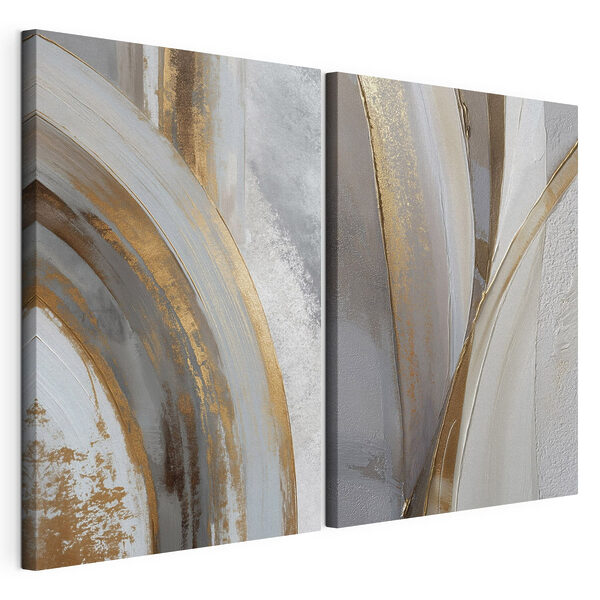 Kunstzinnige rondingen in neutrale tinten Modulaire canvasprint Kunstzinnige rondingen in neutrale tinten