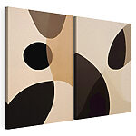 Modulaire canvasprint Abstracte vormen in warme tinten