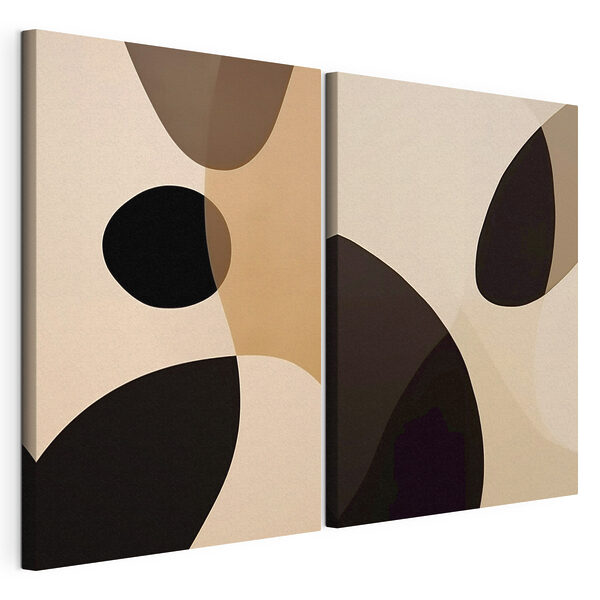 Modulaire canvasprint Abstracte vormen in warme tinten