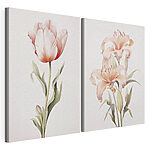 Modulaire canvasprint Verfijnde bloemen in zachte pasteltinten