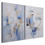 Modulaire canvasprint Twee schilderijen in verschillende kleuren