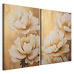 Modulaire canvasprint - Elegante bloemen die zich koesteren in het zonlicht