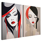 Modulaire canvasprint Collage van het gezicht van een vrouw