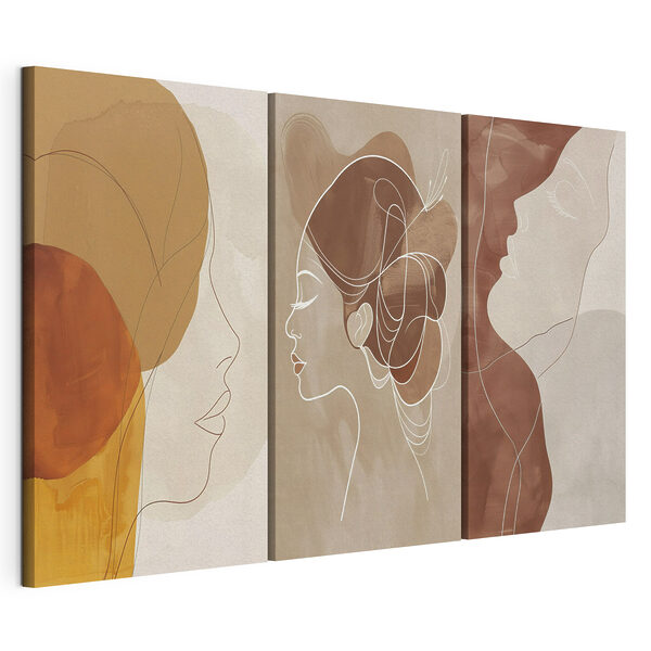 Modulaire canvasprint Collage van het profiel van een vrouw