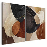 Modulaire canvasprint - Abstracte vormen in warme tinten
