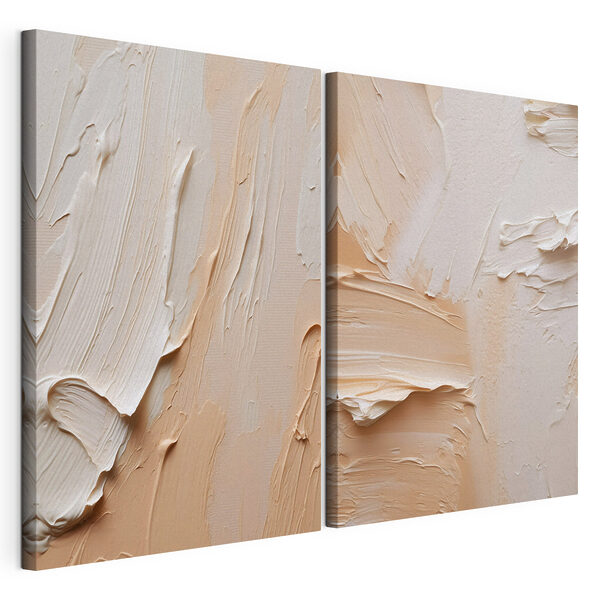 Modulaire canvasprint Zachte tinten in gelaagde texturen