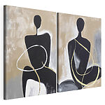 Modulaire canvasprint Twee kunstwerken van een vrouw