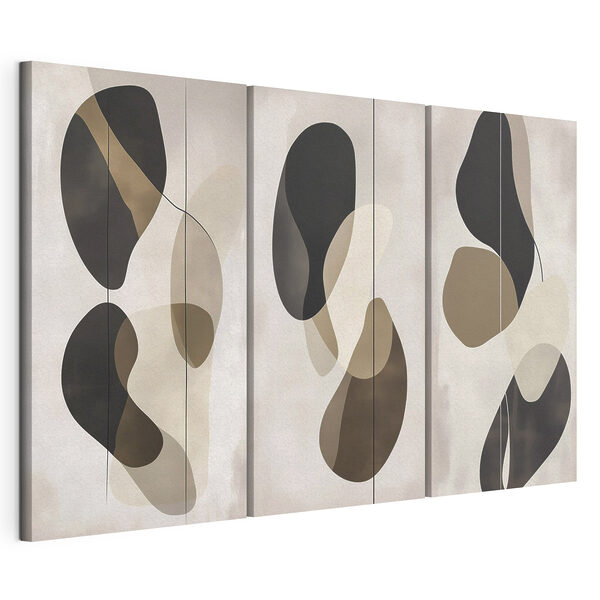Abstracte vormen in neutrale tinten Modulaire canvasprint Abstracte vormen in neutrale tinten