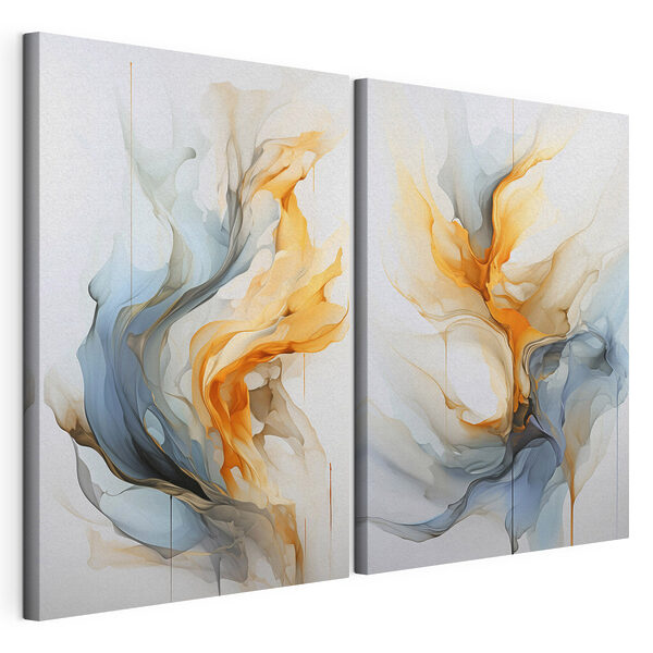 Modulaire canvasprint Twee afbeeldingen van een schilderij