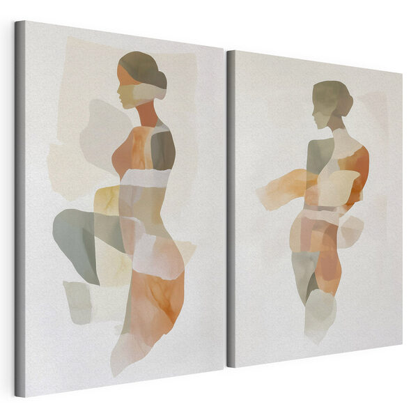 Modulaire canvasprint Het lichaam van een vrouw in verschillende kleuren