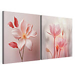 Modulaire canvasprint Verfijnde bloemen in zachte tinten