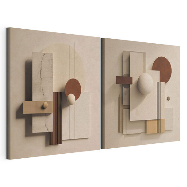 Modulaire canvasprint Collage van verschillende vormen en kleuren
