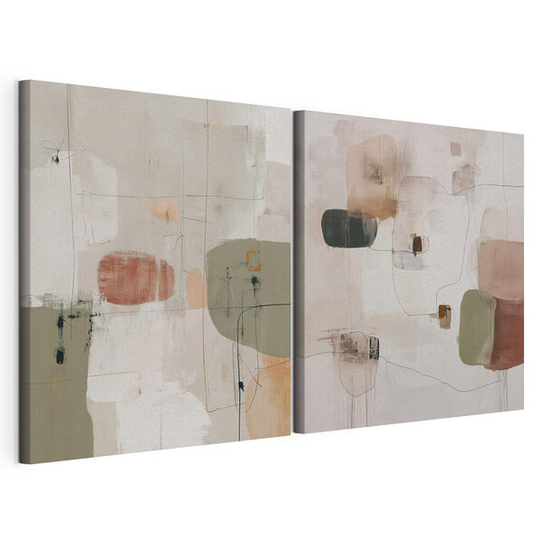 Modulaire canvasprint Schilderen in verschillende kleuren