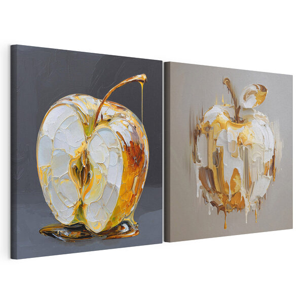 Modulaire canvasprint Kunstzinnige interpretatie van een druipende appel