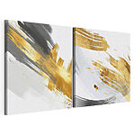 Modulaire canvasprint Dynamische penseelstreken in contrasterende kleuren