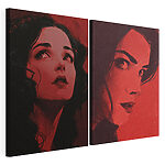 Modulaire canvasprint Collage van het gezicht van een vrouw