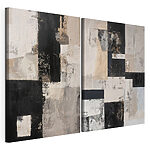 Modulaire canvasprint Collage van zwart-witte kunstwerken