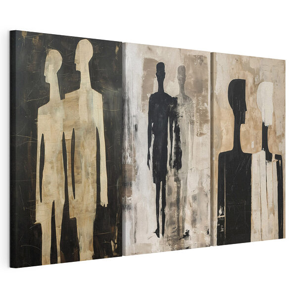 Een paar schilderijen van mensen Modulaire canvasprint Een paar schilderijen van mensen