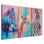 Modulaire canvasprint Collage van een giraf