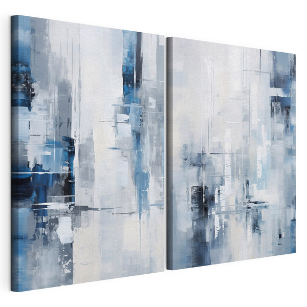 Schilderij van een stad Modulaire canvasprint Schilderij van een stad