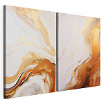 Modulaire canvasprint Vloeiende patronen in warme tinten