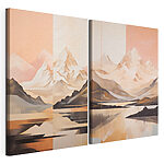 Modulaire canvasprint Schilderij van bergen en een meer