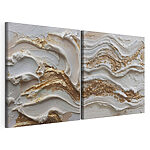 Modulaire canvasprint Zachte golven in de verftextuur