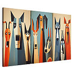 Modulaire canvasprint Reeks schilderijen van honden