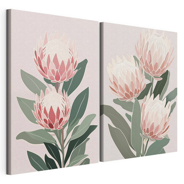 Bloemrijke elegantie in zachte tinten Modulaire canvasprint Bloemrijke elegantie in zachte tinten