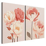 Modulaire canvasprint Prachtige bloemen in zachte tinten