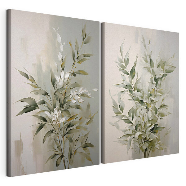 Schilderij van een plant Modulaire canvasprint Schilderij van een plant