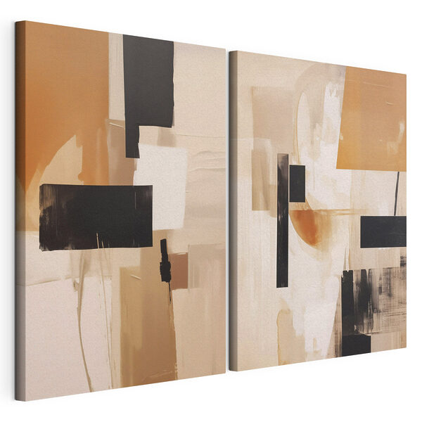 Schilderij van een paar pleinen Modulaire canvasprint Schilderij van een paar pleinen