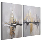 Modulaire canvasprint Schilderij van een stadsgezicht