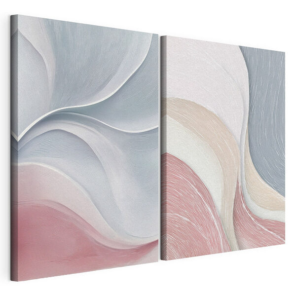 Modulaire canvasprint Zachte rondingen in een subtiele kleurencombinatie