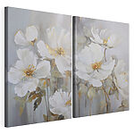 Modulaire canvasprint Schilderij van witte bloemen
