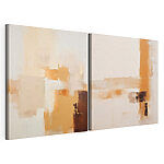 Modulaire canvasprint Schilderij in verschillende tinten bruin en wit