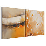 Modulaire canvasprint Twee schilderijen van planten en bloemen