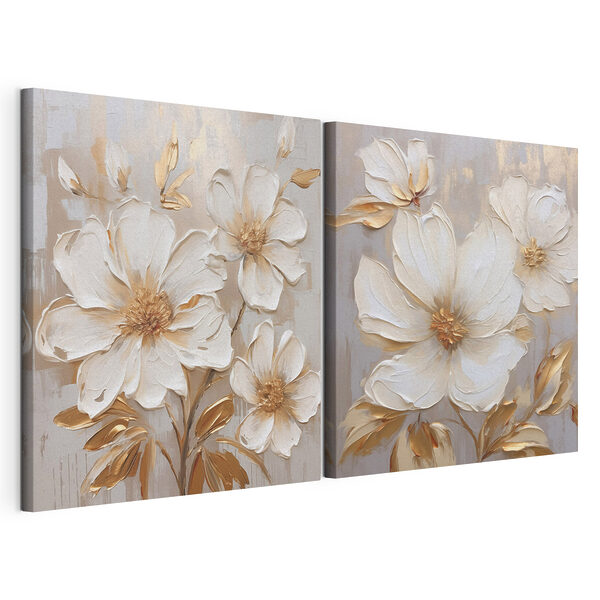 Elegante bloemkunst voor elke ruimte Modulaire canvasprint Elegante bloemkunst voor elke ruimte