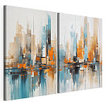 Modulaire canvasprint Schilderij van een stad
