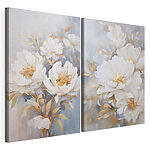 Modulaire canvasprint Schilderij van witte bloemen