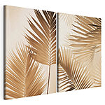 Modulaire canvasprint De rustgevende palmbladpatronen van de natuur