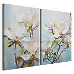 Modulaire canvasprint Schilderij van witte bloemen