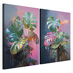 Modulaire canvasprint Schilderij van een plant