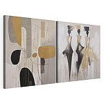 Modulaire canvasprint Twee schilderijen van mensen in verschillende houdingen