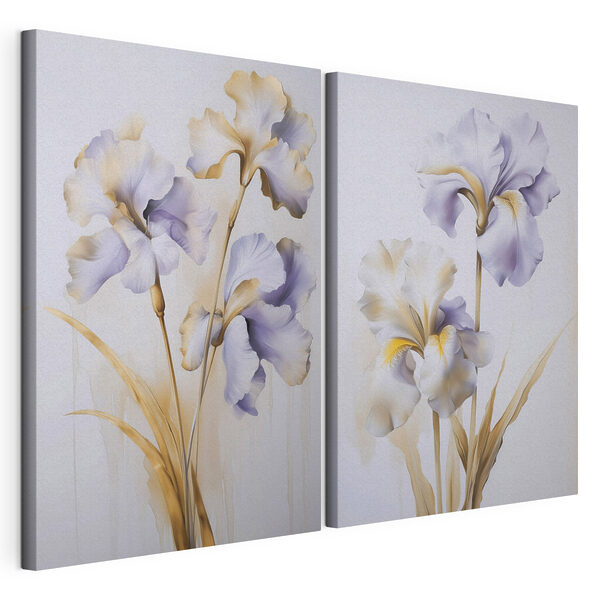 Modulaire canvasprint Elegante irissen in zachte tinten