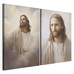 Modulaire canvasprint Schilderij van een man in een wit gewaad